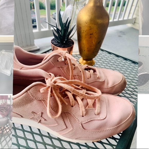 Converse Shoes - Converse Suede Baby Pink Sneakers